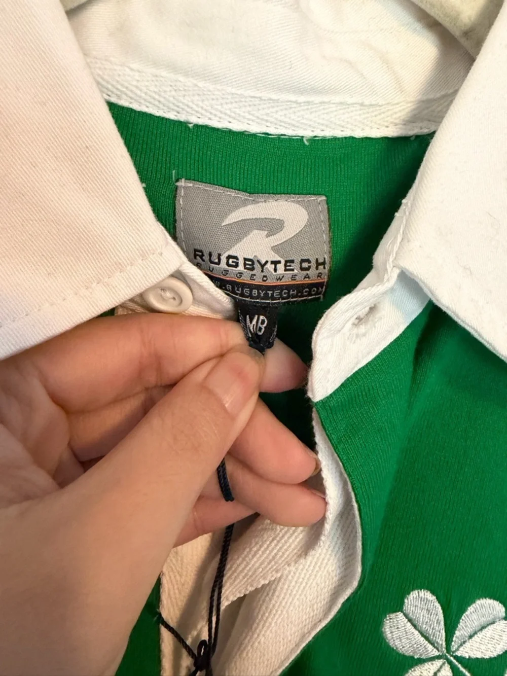 Rugbytech Ireland Rugby Jersey NWT Boys Medium Fits Women's Small Green Shamrock